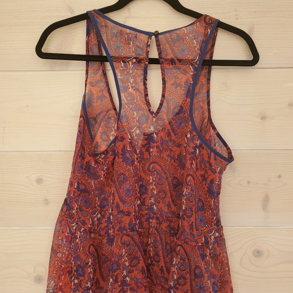 💥2/$30💥Sheer Paisley Boho Peplum Tank - like new - Picture 3 of 6